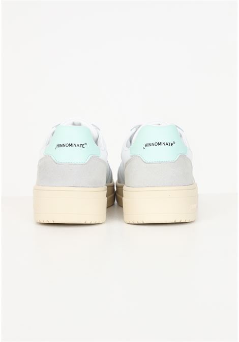 Unisex white faux leather sneakers with Maldives green back HINNOMINATE | HMCAW00006VERDE MALDIVE
